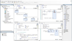 Zrzut ekranu interfejsu programistycznego z programu automatyzacji Codesys